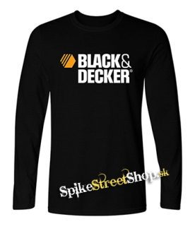 BLACK & DECKER - Logo - čierne pánske tričko s dlhými rukávmi