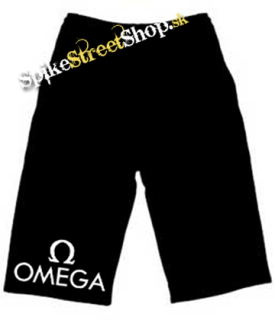 Kraťasy OMEGA - Hardrock Magyar Band Logo - Voľné sieťované čierne letné šortky