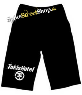 Kraťasy TOKIO HOTEL - Logo - Voľné sieťované čierne letné šortky