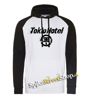 TOKIO HOTEL - Logo - čiernobiela pánska mikina