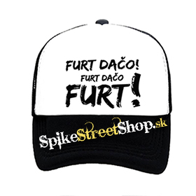 FURT DAČO - čiernobiela sieťkovaná šiltovka model "Trucker"