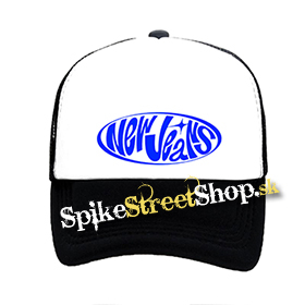 NEWJEANS - Blue Logo - čiernobiela sieťkovaná šiltovka model "Trucker"