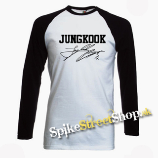 JUNGKOOK - Logo & Signature - pánske tričko s dlhými rukávmi