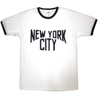 NEW YORK CITY - Text Logo - biele pánske tričko
