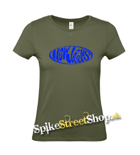 NEWJEANS - Blue Logo - khaki dámske tričko