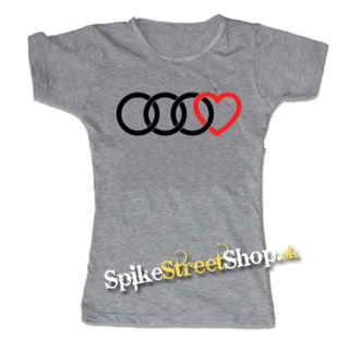 AUDI - Love - šedé dámske tričko