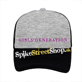 GIRLS' GENERATION - Pink Logo - šedočierna sieťkovaná šiltovka model "Trucker"