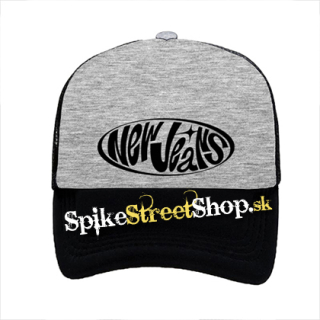 NEWJEANS - Logo - šedočierna sieťkovaná šiltovka model "Trucker"