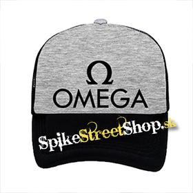 OMEGA - Hardrock Magyar Band Logo - šedočierna sieťkovaná šiltovka model "Trucker"