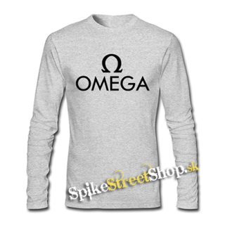 OMEGA - Hardrock Magyar Band Logo - šedé pánske tričko s dlhými rukávmi