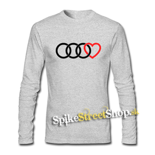 AUDI - Love - šedé detské tričko s dlhými rukávmi