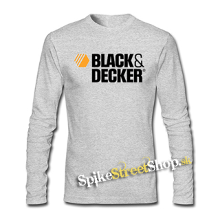 BLACK & DECKER - Logo - šedé detské tričko s dlhými rukávmi