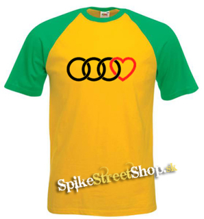 AUDI - Love - žltozelené pánske tričko