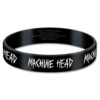 MACHINE HEAD - Logo - čierny gumený náramok