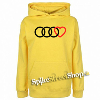 AUDI - Love - žltá pánska mikina