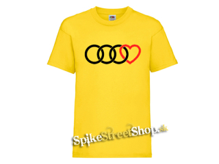 AUDI - Love - žlté pánske tričko