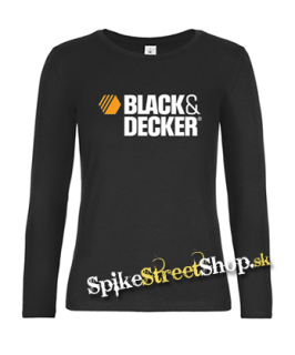 BLACK & DECKER - Logo - čierne dámske tričko s dlhými rukávmi