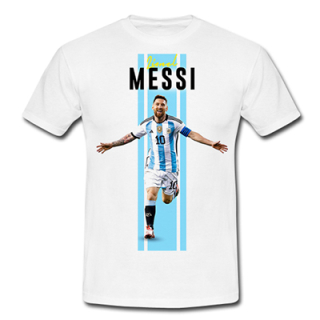 LIONEL MESSI - Poster Motive 3 - biele pánske tričko