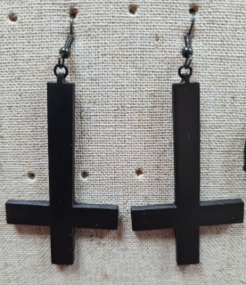 Náušnice gothic style-Reverse cross