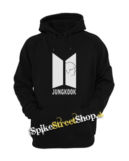 JUNGKOOK - BTS Logo Portrait - čierna pánska mikina