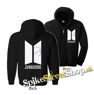 JUNGKOOK - BTS Logo Portrait - čierna detská mikina na zips