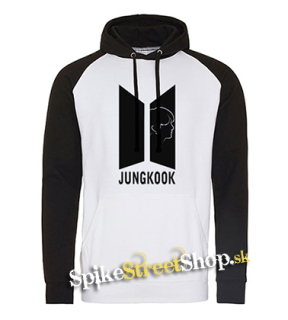 JUNGKOOK - BTS Logo Portrait - čiernobiela pánska mikina