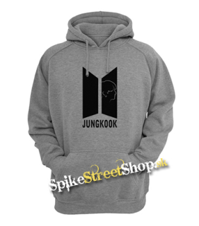 JUNGKOOK - BTS Logo Portrait - šedá pánska mikina