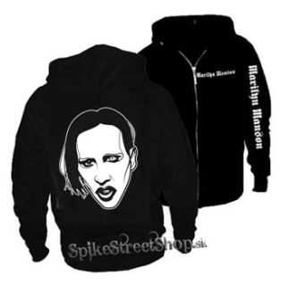 MARILYN MANSON - Art Drawing Portrait - čierna pánska mikina na zips