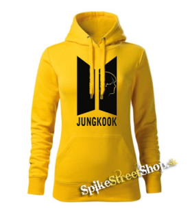 JUNGKOOK - BTS Logo Portrait - žltá dámska mikina