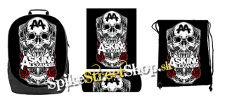 Hurá do školy - sada ASKING ALEXANDRIA - Skull & Roses (ruksak, peračník a vak na prezuvky)