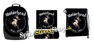 Hurá do školy - sada MOTORHEAD - Lemmy 1945-2015 (ruksak, peračník a vak na prezuvky)