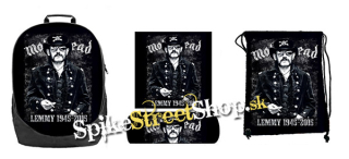 Hurá do školy - sada MOTORHEAD - Lemmy Portrait (ruksak, peračník a vak na prezuvky)