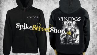 VIKING - Born To Be Warrior - čierna pánska mikina na zips