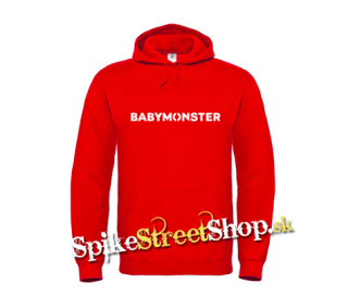 BABYMONSTER - Logo Kpop Band - červená pánska mikina