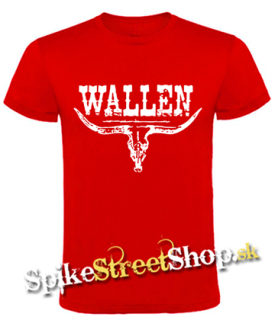 MORGAN WALLEN - Country Music Crest - červené pánske tričko