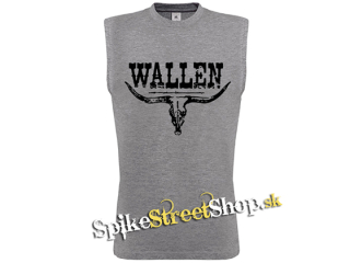 MORGAN WALLEN - Country Music Crest - Šedé pánske tričko bez rukávov