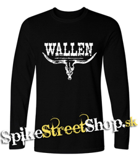 MORGAN WALLEN - Country Music Crest - čierne pánske tričko s dlhými rukávmi