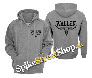 MORGAN WALLEN - Country Music Crest - šedá pánska mikina na zips