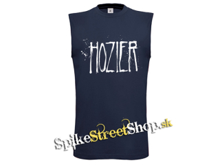 HOZIER - Logo Singer - Tmavomodré pánske tričko bez rukávov