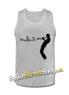MILES DAVIS - Icon Jazz Inovator - Mens Vest Tank Top - šedé