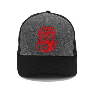 COBRA KAI - Red Cobra Logo - šedočierna bavlnená šiltovka