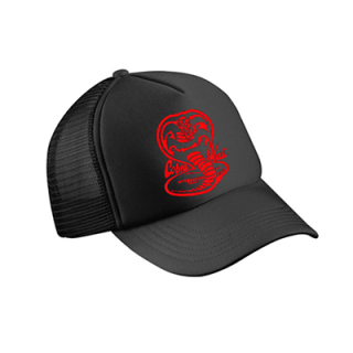 COBRA KAI - Red Cobra Logo - čierna sieťkovaná šiltovka model "Trucker Cap"