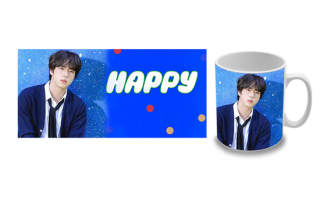 Hrnček JIN (BTS) - Happy Blue Portrait