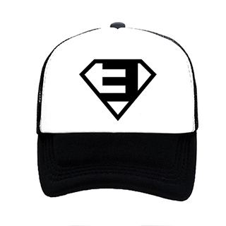 EMINEM - Superman Symbol - čiernobiela sieťkovaná šiltovka model "Trucker"