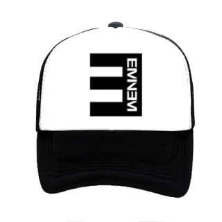 EMINEM - Logo Crest - čiernobiela sieťkovaná šiltovka model "Trucker"