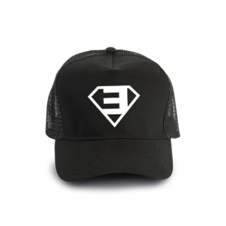 EMINEM - Superman Symbol - čierna bavlnená sieťkovaná šiltovka model "Trucker Cap"