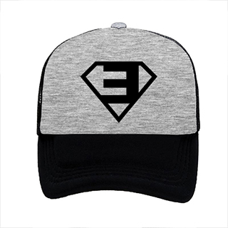 EMINEM - Superman Symbol - šedočierna sieťkovaná šiltovka model "Trucker"