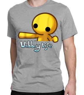 WOBBLY LIFE - šedé pánske tričko