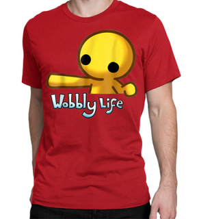WOBBLY LIFE - červené pánske tričko