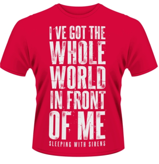 SLEEPING WITH SIRENS - Sirens World - červené pánske tričko (-50%=VÝPREDAJ)